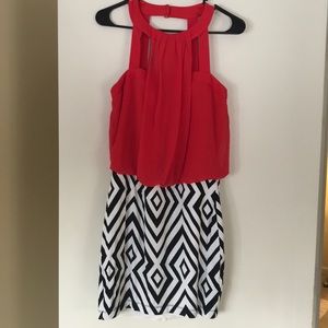 Black, Red & white dress